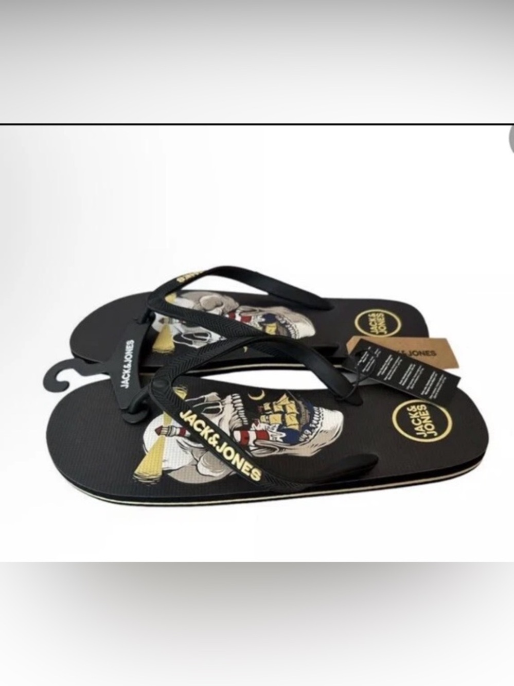 Jack & Jones Skull Print Flip Flop For Men Size 7/8